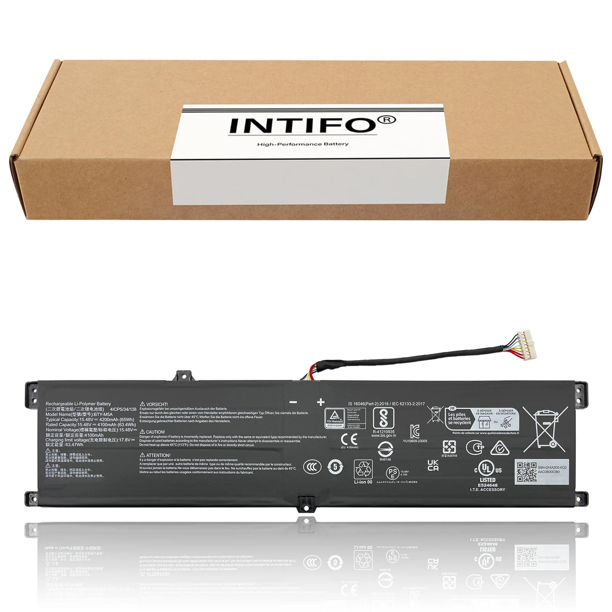 INTIFO BTY-M5A Laptop Battery Compatible with MSI Creator M16 HX C14VEG Sword 16 17 HX B14VEKG