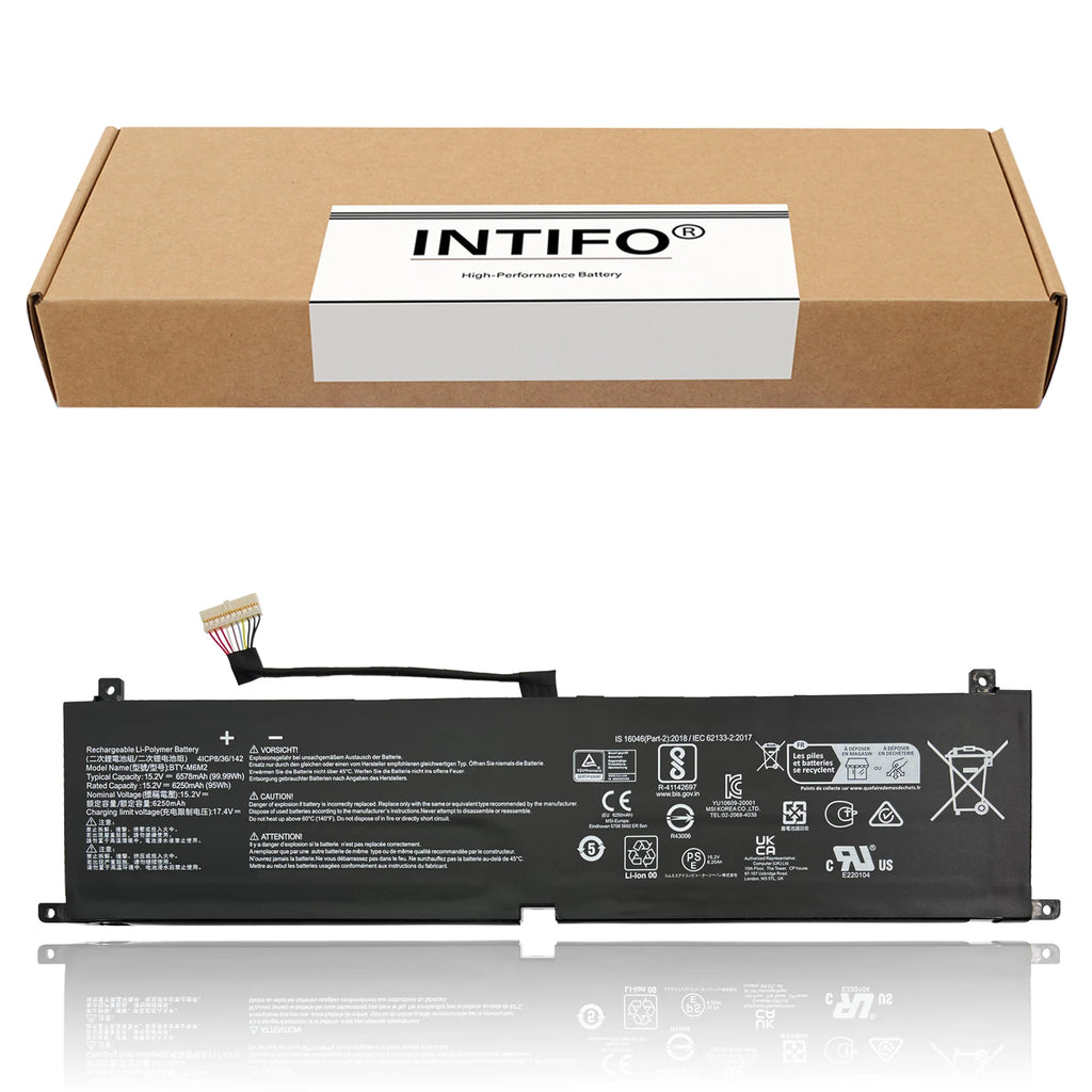 INTIFO BTY-M6M2 Laptop Battery Compatible with MSI Stealth 16 Studio A13VG-056US A13VE MS-15F2