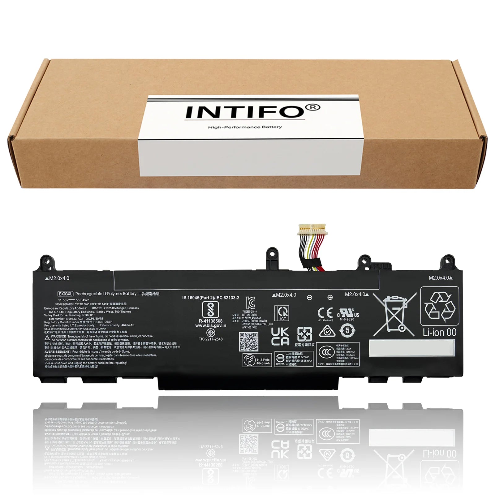 INTIFO BX03XL Laptop Battery Compatible with HP EliteBook 830 845 860 865 G11 ZBook Firefly 14 16 G11 HSTNN-AB1D