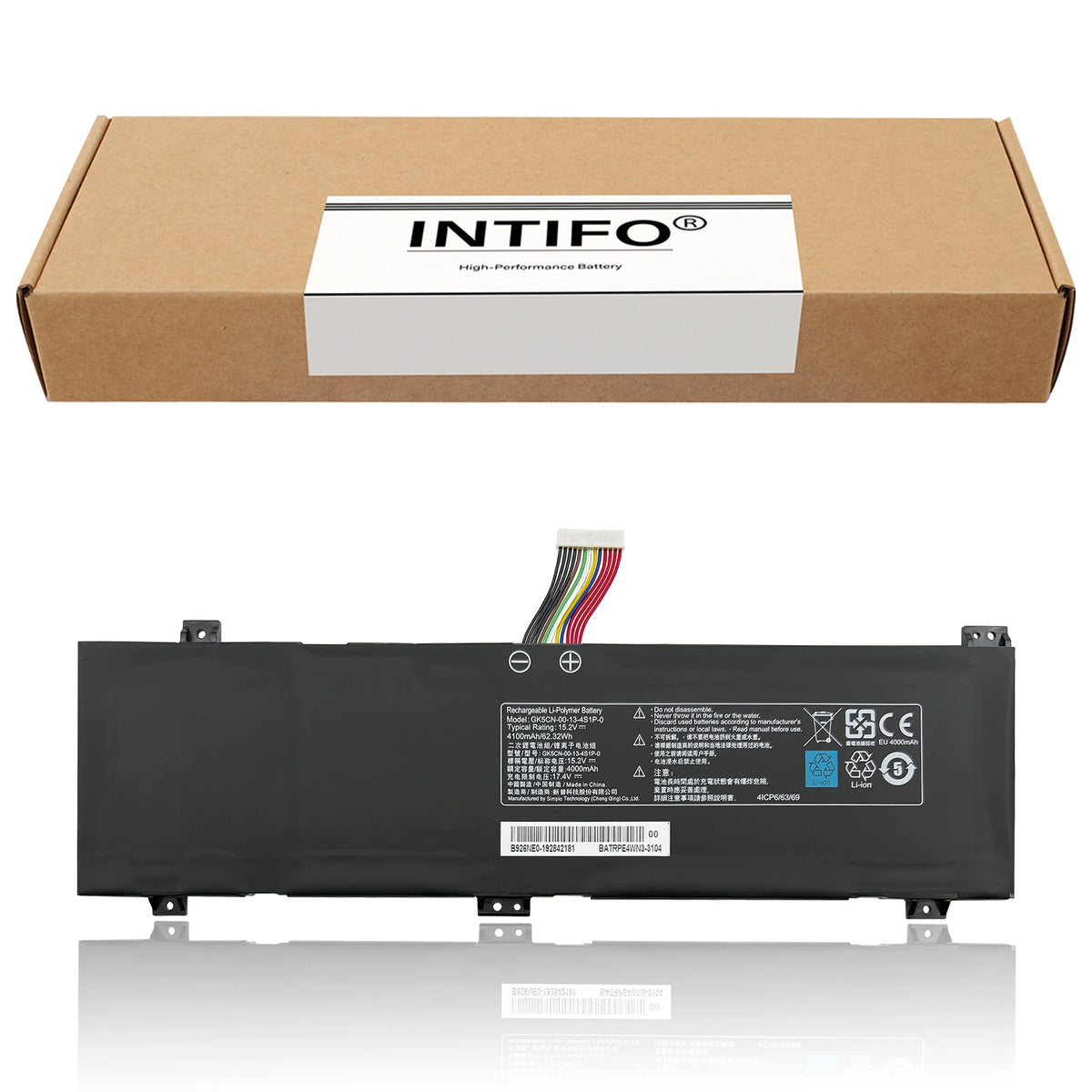 INTIFO GK5CN-00-13-4S1P-0 Laptop Battery Compatible with Medion Erazer X6805 Schenker XMG Neo 15 Core 17 Maingear Vector 15