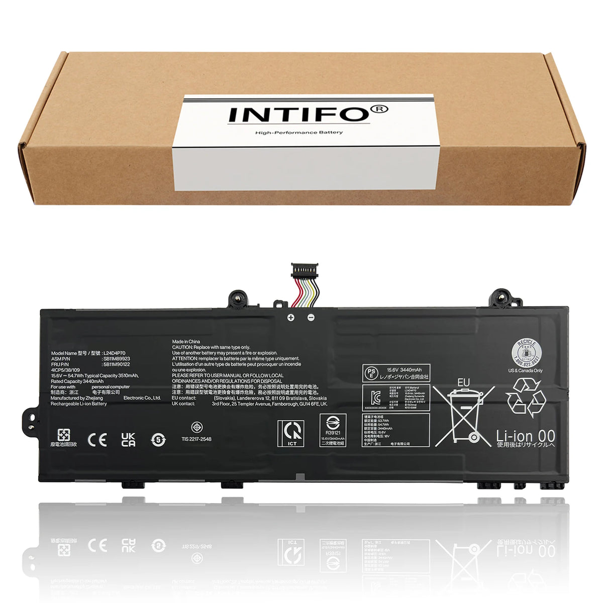 INTIFO L24D4P70 Laptop Battery Compatible with Lenovo 13w 2-in-1 Gen 3 ThinkPad X13 Gen 6 L24B4P70 L24M4P71