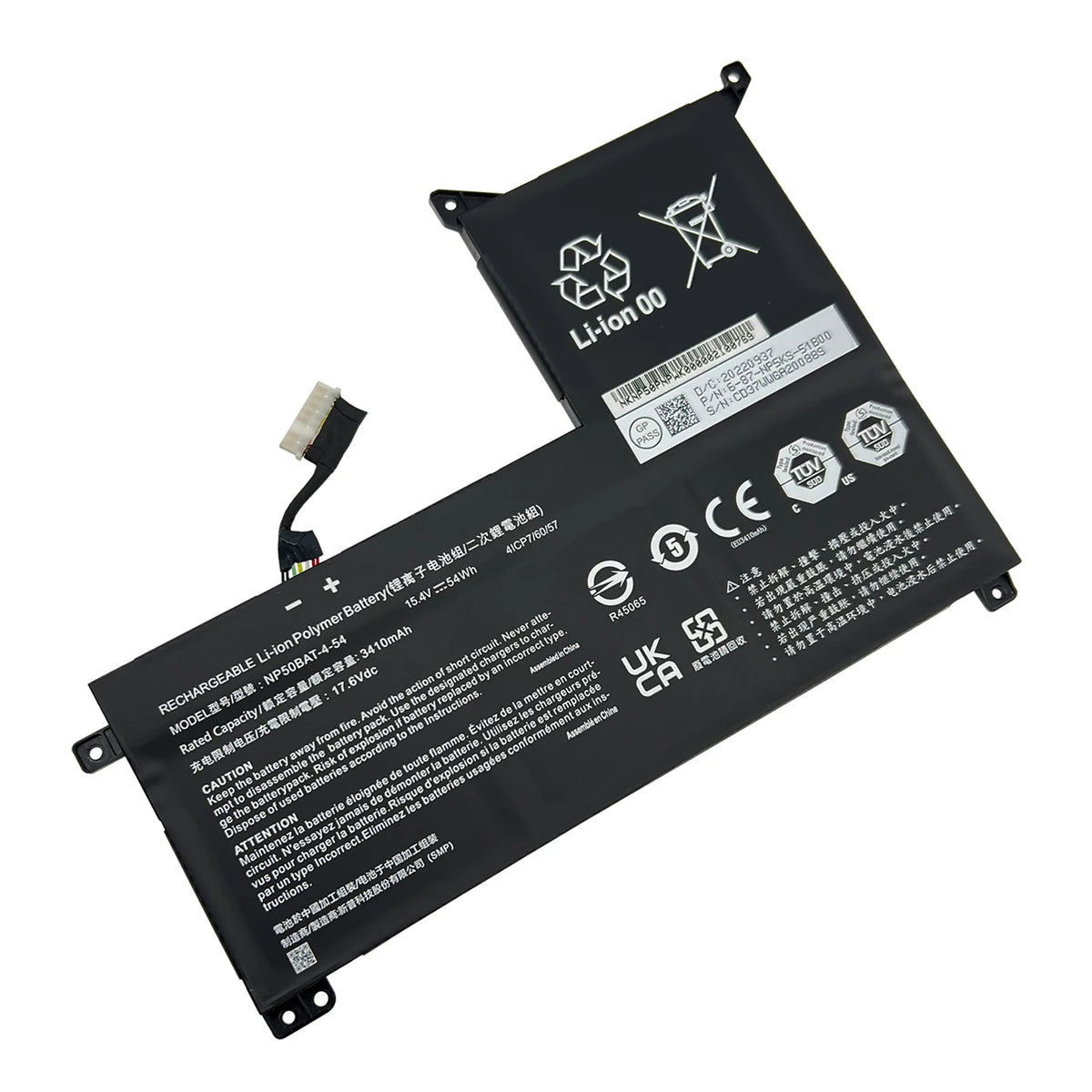 INTIFO NP50BAT-4-54 Laptop Battery Compatible with Clevo NP70 X17 AT22 Gigabyte G5 GE KF G7 KE