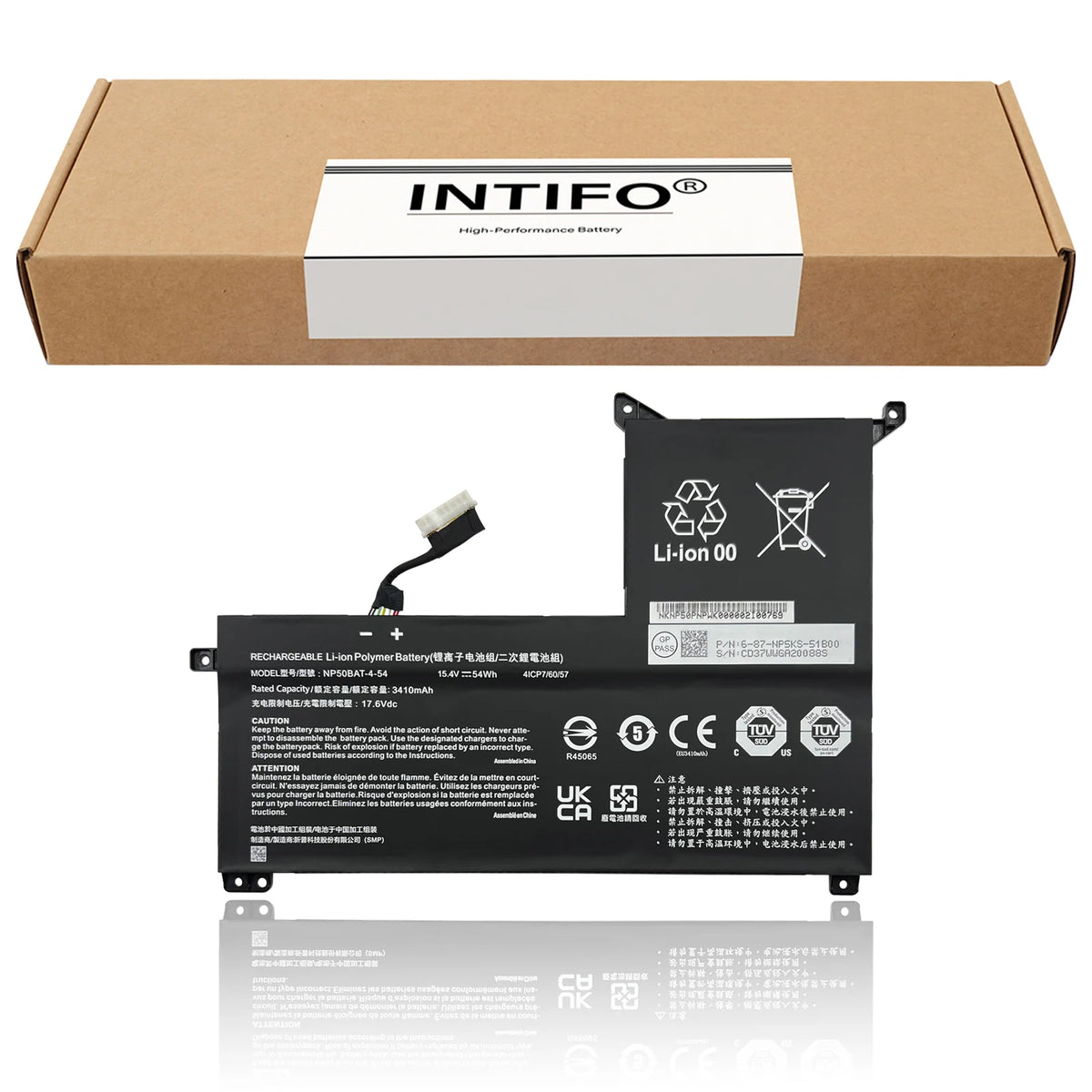 INTIFO NP50BAT-4-54 Laptop Battery Compatible with Clevo NP70 X17 AT22 Gigabyte G5 GE KF G7 KE