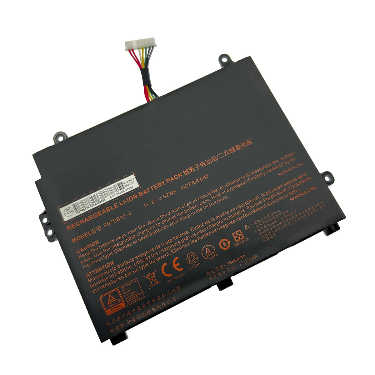 INTIFO P970BAT-4 Laptop Battery Compatible with Clevo P960 P960EN-K Schenker Key 16/17 MEDION Erazer X17801