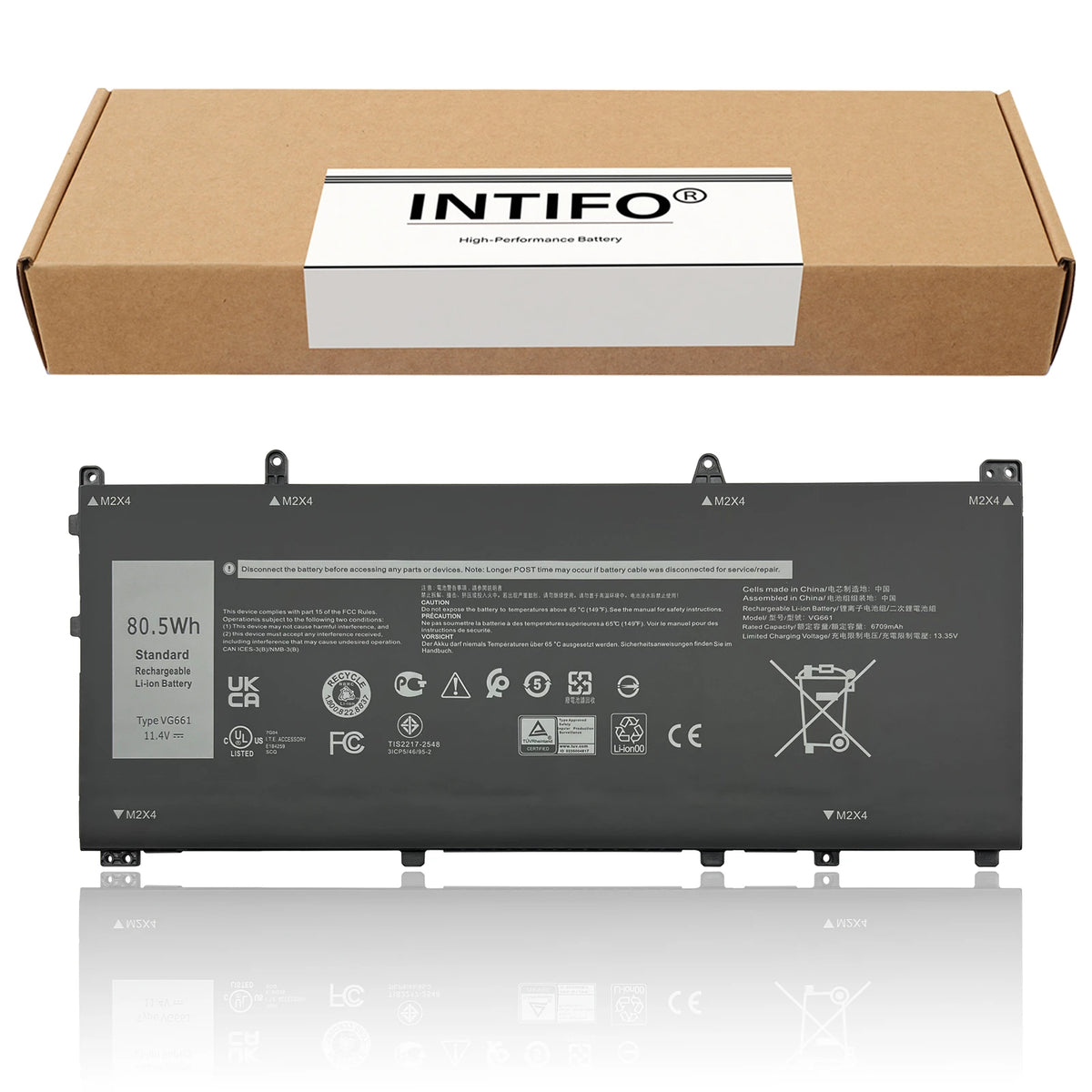 INTIFO VG661 Laptop Battery Compatible with Dell Alienware X14 R1 R2 GD3C9 V4N84